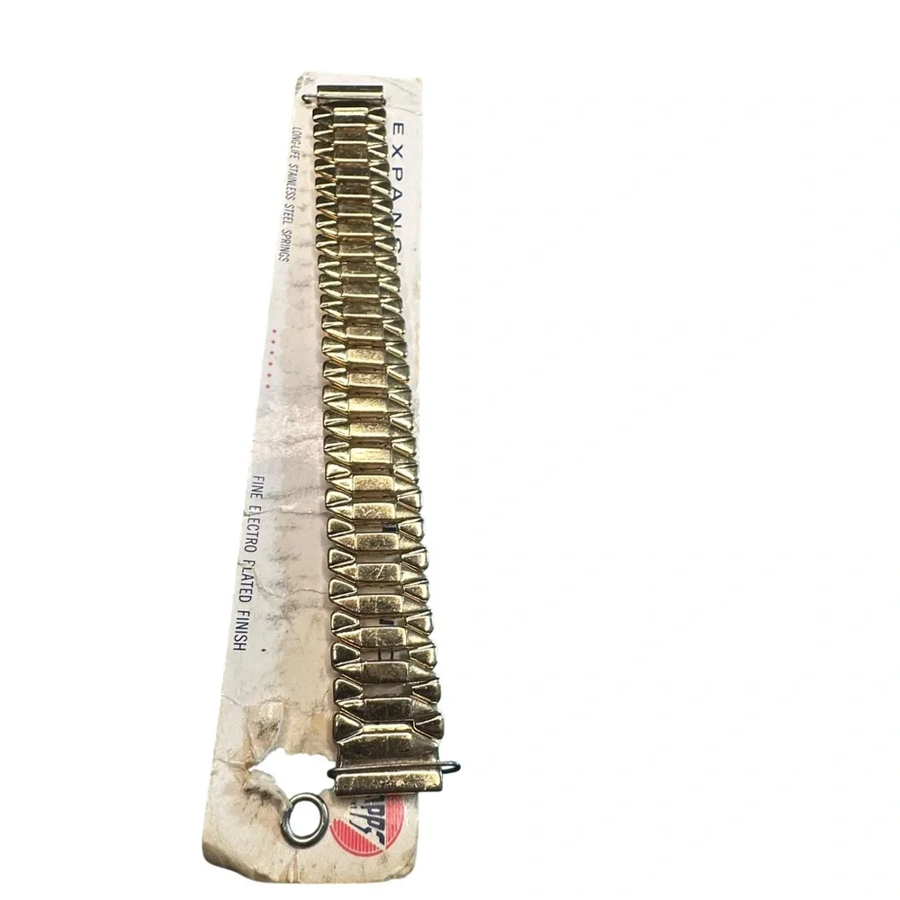 Vintage Speidel Gold Tone Expansion Watch Band NOS on Card USA